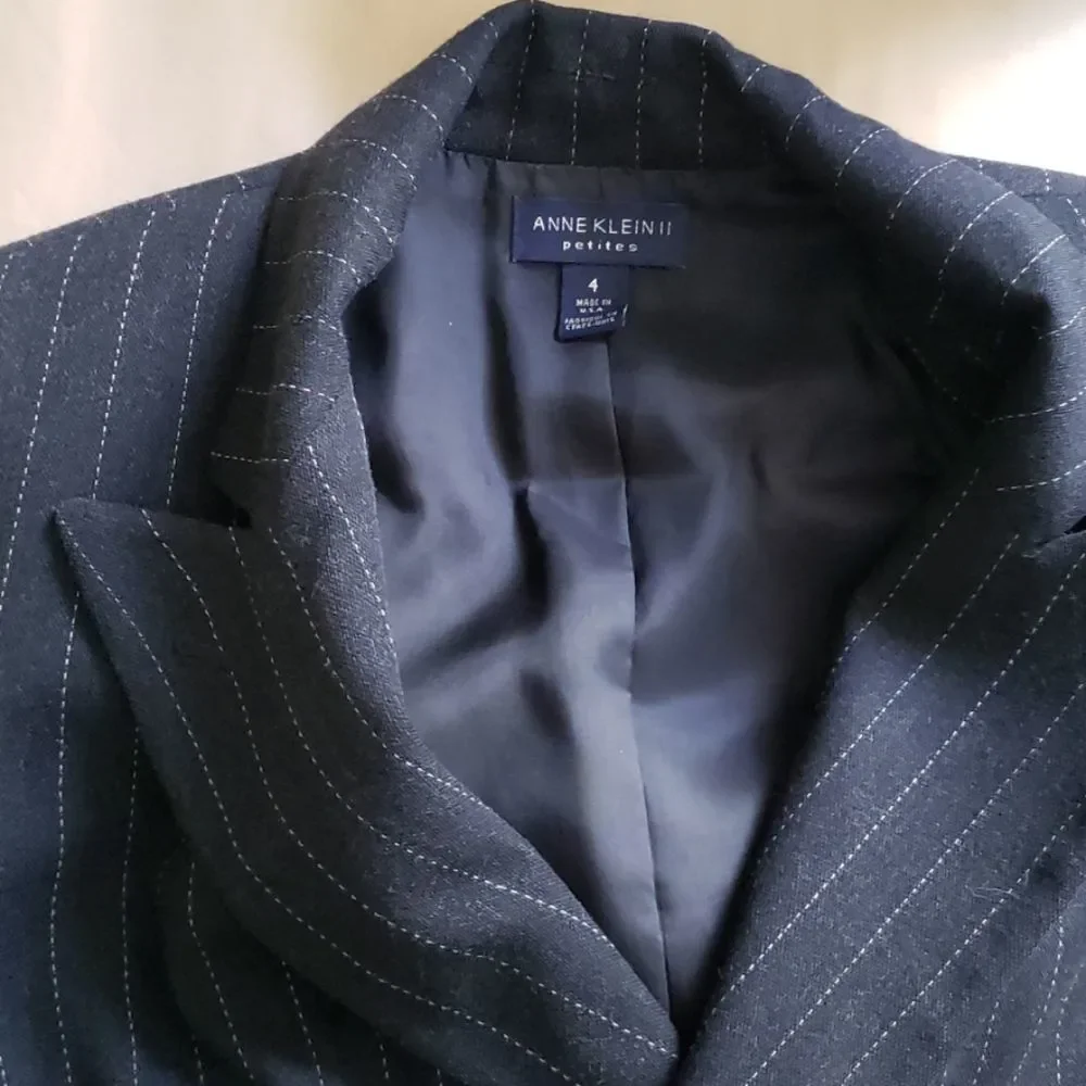 ANNE KLEIN pinstripe blazer jacket